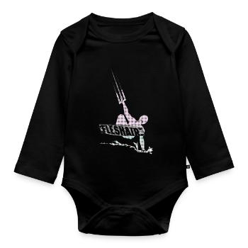 Kitesurfer - Baby Bio-Langarm-Body - Schwarz - Vorne