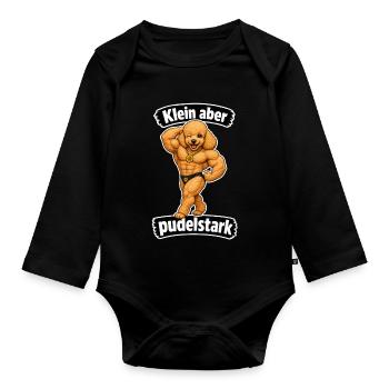 Klein aber Pudelstark - Baby Bio-Langarm-Body - Schwarz - Vorne