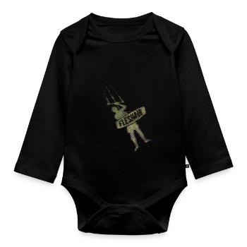 Kiteman - Baby Bio-Langarm-Body - Schwarz - Vorne