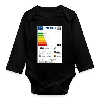 Energy - Baby Bio-Langarm-Body - Schwarz - Vorne