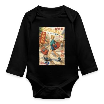 Shinjuku Streetwear Magazine - Baby Bio-Langarm-Body - Schwarz - Vorne