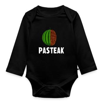 pasteak - Body Bébé bio manches longues - noir - Devant