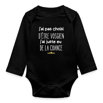 j'ai pas choisi d'être vosgien - Body Bébé bio manches longues - noir - Devant