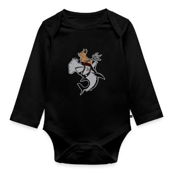 Aquadog - When The Dog Dominates the Seas - Organic Longsleeve Baby Bodysuit - black - Front