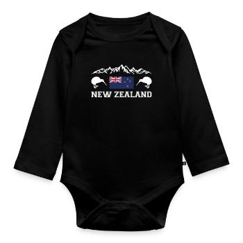 Nouvelle-Zélande - Body Bébé bio manches longues - noir - Devant