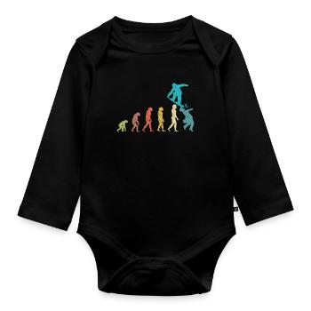 Snowboarder Evolution Snowboard Wintersport - Baby Bio-Langarm-Body - Schwarz - Vorne