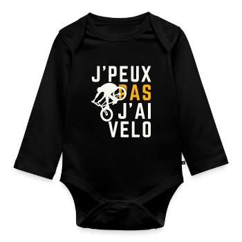 Ich kann nicht, ich habe ein Fahrrad - Baby Bio-Langarm-Body - Schwarz - Vorne