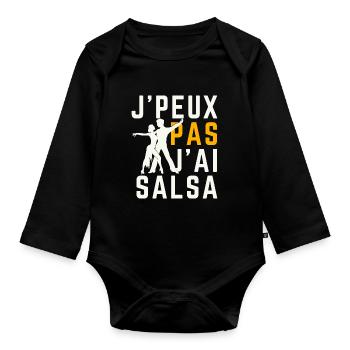 Ich kann keine Salsa - Baby Bio-Langarm-Body - Schwarz - Vorne