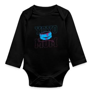 Yo-Yo Sport Yoyoing Yoyo Ausrüstung Yoyo Mama - Baby Bio-Langarm-Body - Schwarz - Vorne