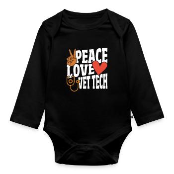 Tierarztschule Tierarzt Beruf Tierarzt - Baby Bio-Langarm-Body - Schwarz - Vorne