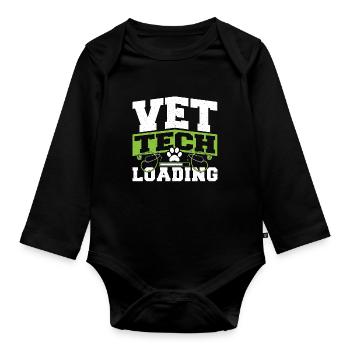 Tierarzt Veterinärtechniker Vet Tech Loading - Baby Bio-Langarm-Body - Schwarz - Vorne