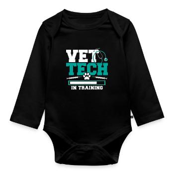Vétérinaire vétérinaire Etudiant en formation - Body Bébé bio manches longues - noir - Devant