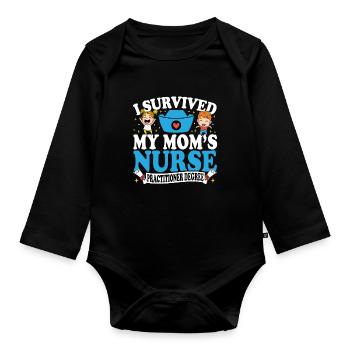 Healthcare Nurse Mother - Organic Longsleeve Baby Bodysuit - black - Front