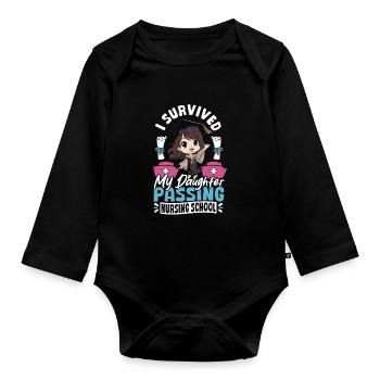 Healthcare Daughter Nursing School - Organic Longsleeve Baby Bodysuit - black - Front