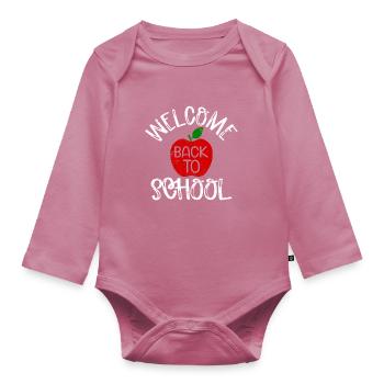 JOUR D’ÉCOLE DÉBUT DE CLASSE CHEMISES DE CADEAUX MOTIFS - Body Bébé bio manches longues - mauve - Devant
