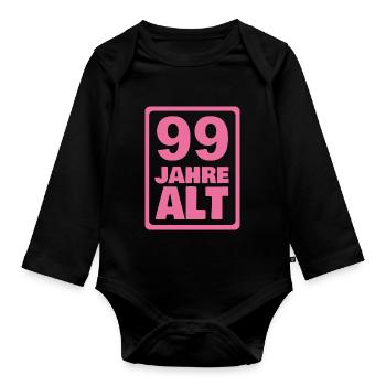 Jahr 99 - Baby Bio-Langarm-Body - Schwarz - Vorne