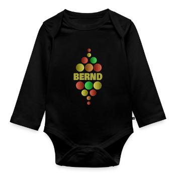 Enrollment Bernd - Organic Longsleeve Baby Bodysuit - black - Front