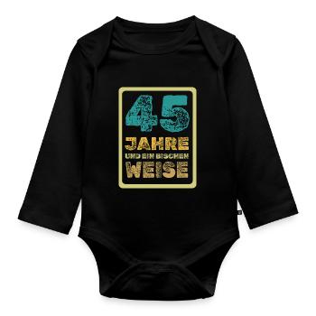 45 - Baby Bio-Langarm-Body - Schwarz - Vorne