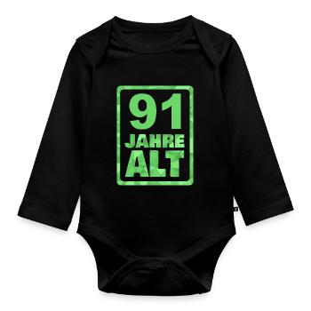 91 - Baby Bio-Langarm-Body - Schwarz - Vorne