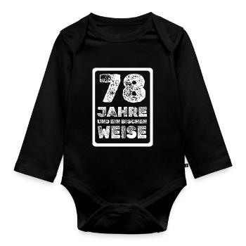 Spruch 78 - Baby Bio-Langarm-Body - Schwarz - Vorne