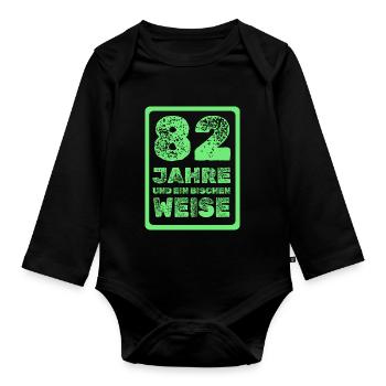 Alter 82 - Baby Bio-Langarm-Body - Schwarz - Vorne