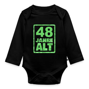 48 - Baby Bio-Langarm-Body - Schwarz - Vorne