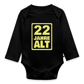 22 ans - Body Bébé bio manches longues - noir - Devant