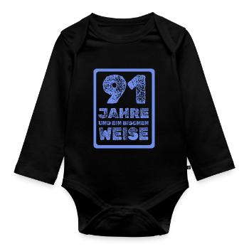 Proverb 91 - Organic Longsleeve Baby Bodysuit - black - Front