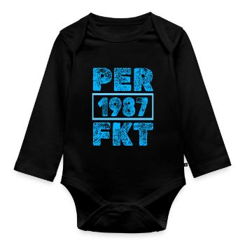 Perfected in 1987 - Organic Longsleeve Baby Bodysuit - black - Front
