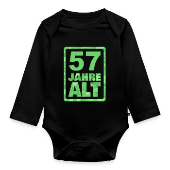 57 - Baby Bio-Langarm-Body - Schwarz - Vorne