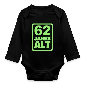 Alt 62 - Organic Longsleeve Baby Bodysuit - black - Front