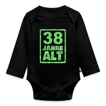 38 - Organic Longsleeve Baby Bodysuit - black - Front