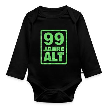 Old 99 - Organic Longsleeve Baby Bodysuit - black - Front