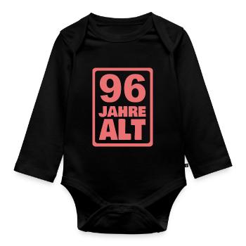 96 - Organic Longsleeve Baby Bodysuit - black - Front