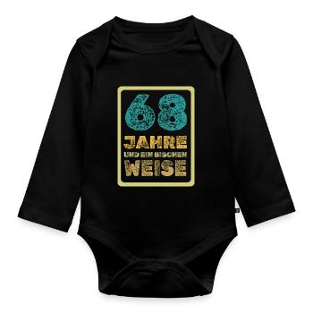 68 - Organic Longsleeve Baby Bodysuit - black - Front