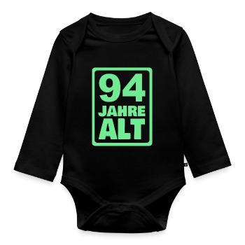 Alt 94 - Organic Longsleeve Baby Bodysuit - black - Front