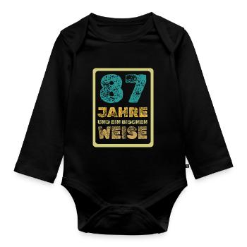 Proverb 87 - Organic Longsleeve Baby Bodysuit - black - Front