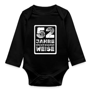 52 - Organic Longsleeve Baby Bodysuit - black - Front