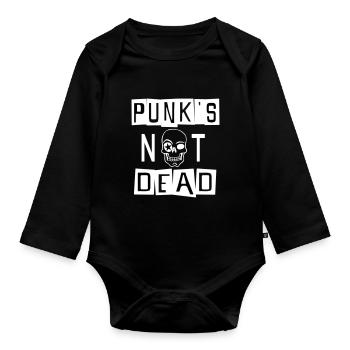 PUNK'S NOT DEAD - Body Bébé bio manches longues - noir - Devant
