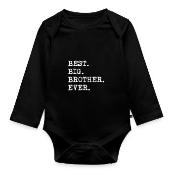 meilleure idée cadeau grand frère pour toujours - Body Bébé bio manches longues - noir - Devant