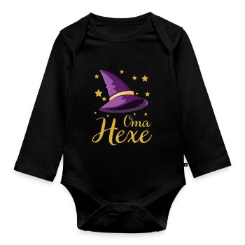 Oma Hexe Geschenk Familie - Baby Bio-Langarm-Body - Schwarz - Vorne