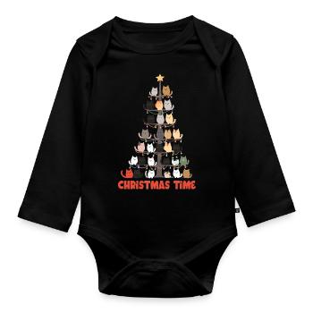 Christmas Time - Organic Longsleeve Baby Bodysuit - black - Front