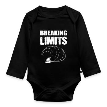 Breaking boundaries Surfboarder Gift - Organic Longsleeve Baby Bodysuit - black - Front