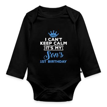 Ich kann nicht beruhigen, es ist meine Söhne 1. Bd - Baby Bio-Langarm-Body - Schwarz - Vorne