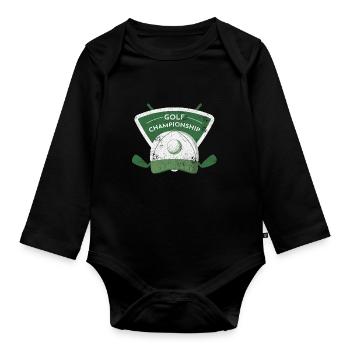 GOLF GOLFER GOLF CLUB CAP MOTIVE SHIRT GIFT - Organic Longsleeve Baby Bodysuit - black - Front