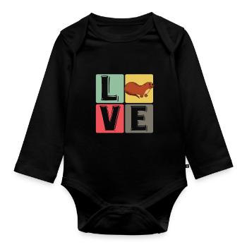 Funny Otter Cute Animal Sea Otter Fun Liebh - Organic Longsleeve Baby Bodysuit - black - Front