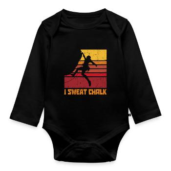 I Sweat Chalk Graphic Bouldering Mountaineering Cl - Baby Bio-Langarm-Body - Schwarz - Vorne