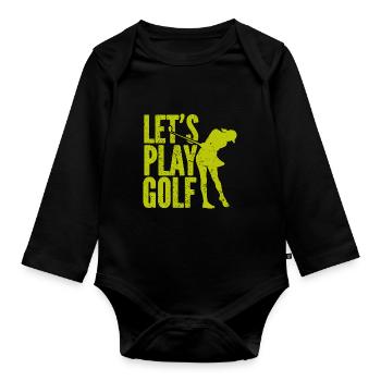 Golf - Golfclub Goldspieler Birdie Elite Luxus - Baby Bio-Langarm-Body - Schwarz - Vorne