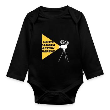Regisseur Film Filmcrew Geschenk - Baby Bio-Langarm-Body - Schwarz - Vorne
