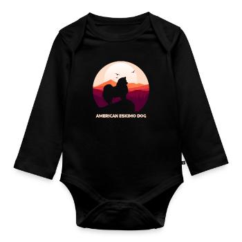 Chien esquimau américain Hund - Body Bébé bio manches longues - noir - Devant